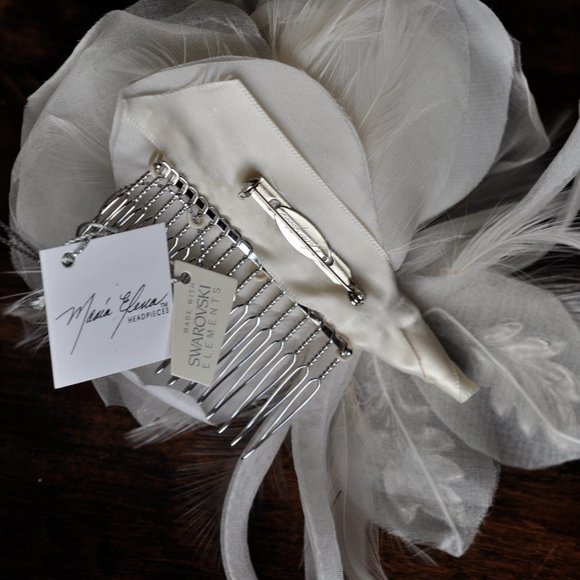 Maria Elena WEDDING Hair + Pin Combination Piece /  Swarovski Crystals main image 7